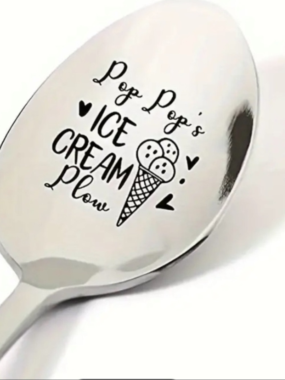 NWT Private Label Silver Engraved Ice Cream Spoon MEW